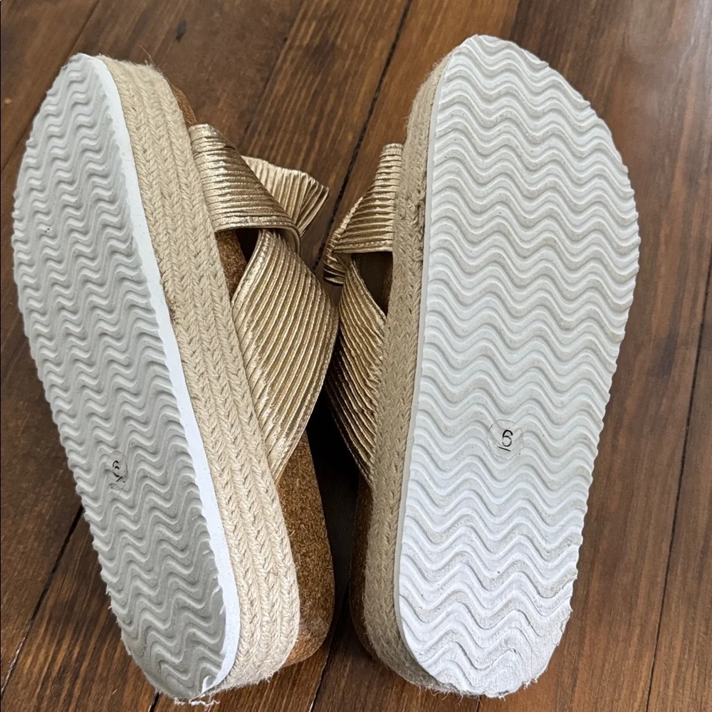 ASOS Gold Knotted Espadrille Platform Sandals - Women's
